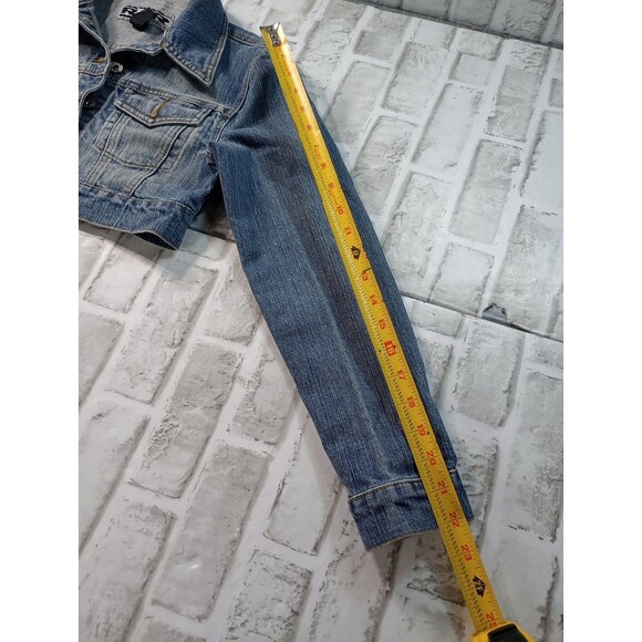 R4R Jeans  Jacket Medium Wash Girl Jean Crop Jacket Sz M - Picture 5 of 9
